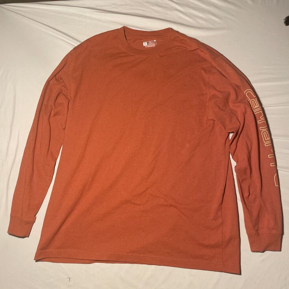 Carhartt Loose Fit Heavyweight Long Sleeve Red T-Shirt Men Size XL tall